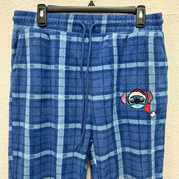 Disney Stitch Blue Plaid Christmas Pajama Pants Size XL - Picture 2 of 4